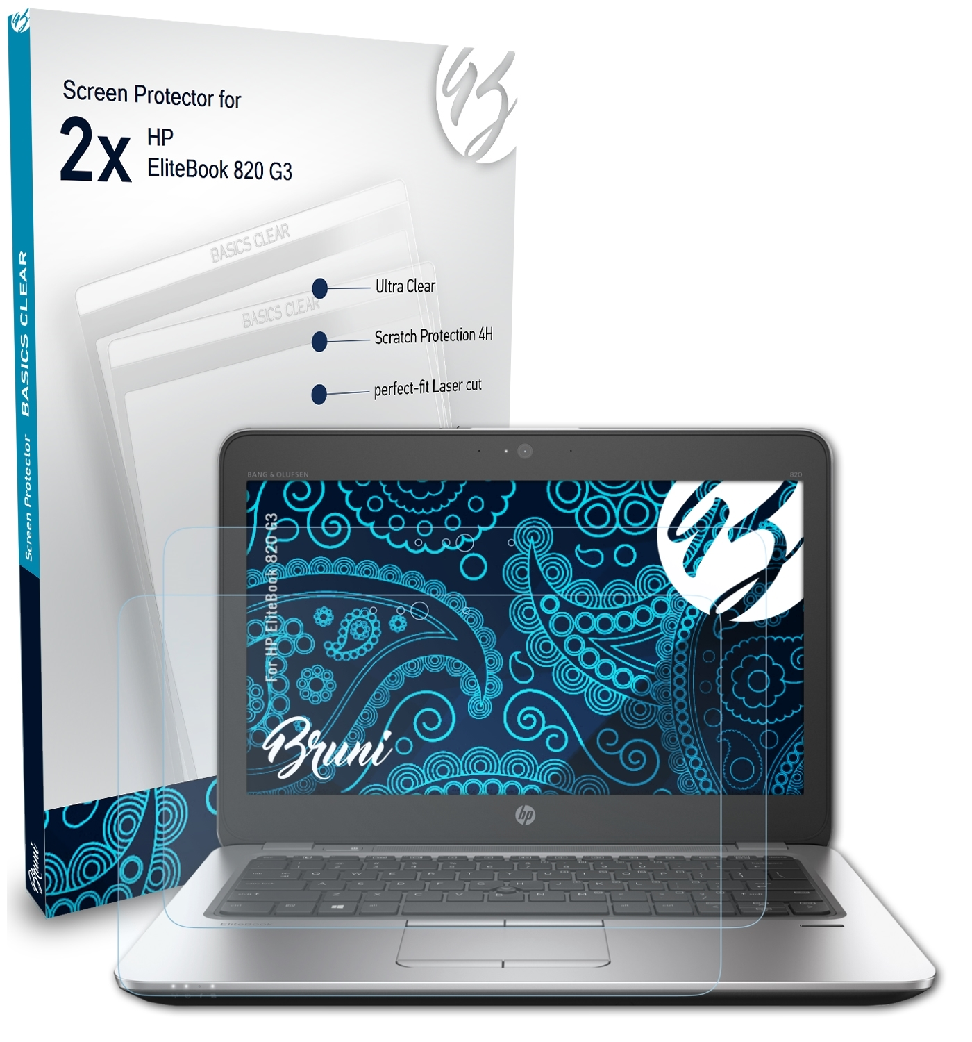 BRUNI 2x Basics-Clear EliteBook G3) Schutzfolie(für HP 820