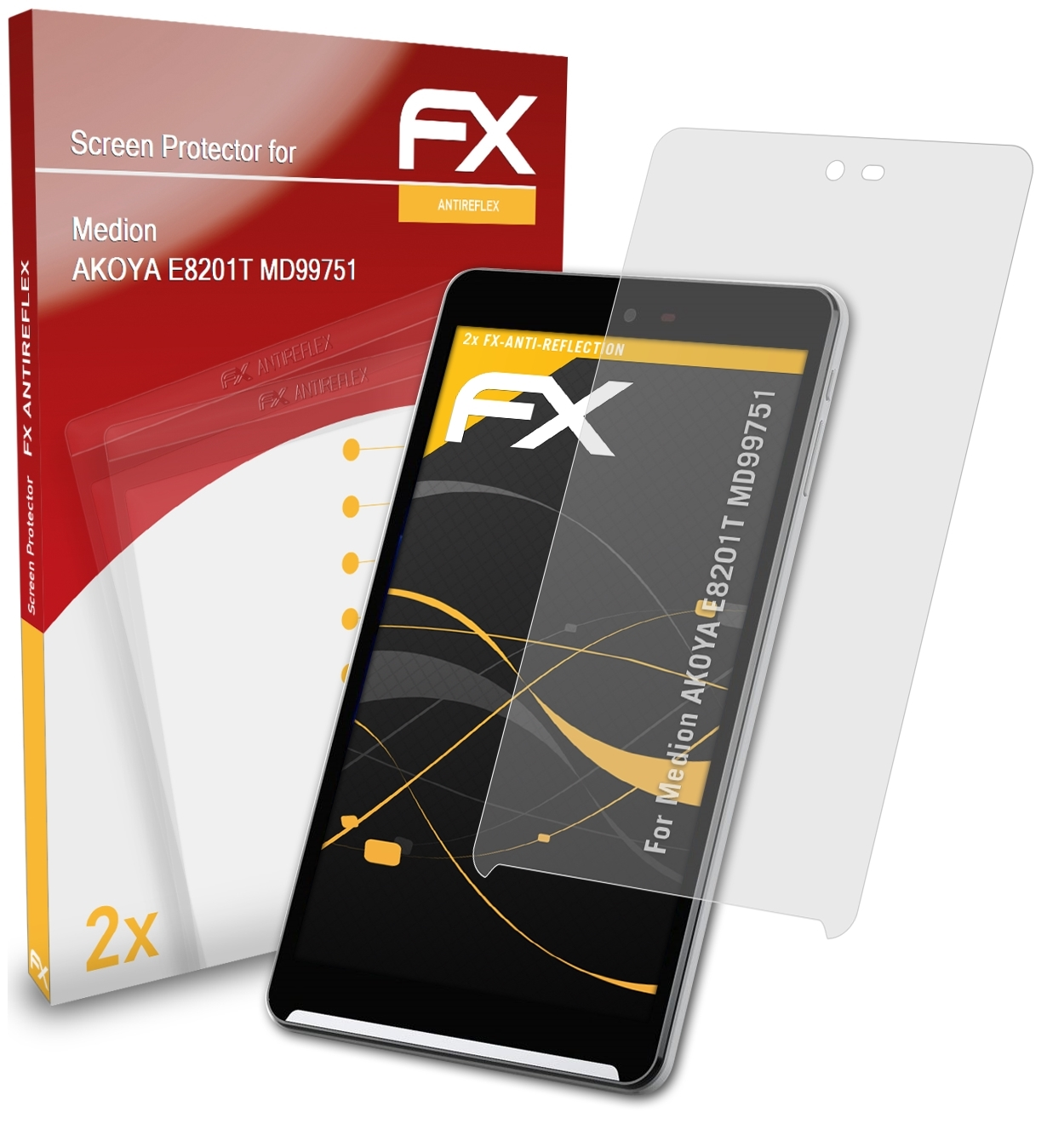 ATFOLIX AKOYA E8201T Medion 2x (MD99751)) FX-Antireflex Displayschutz(für