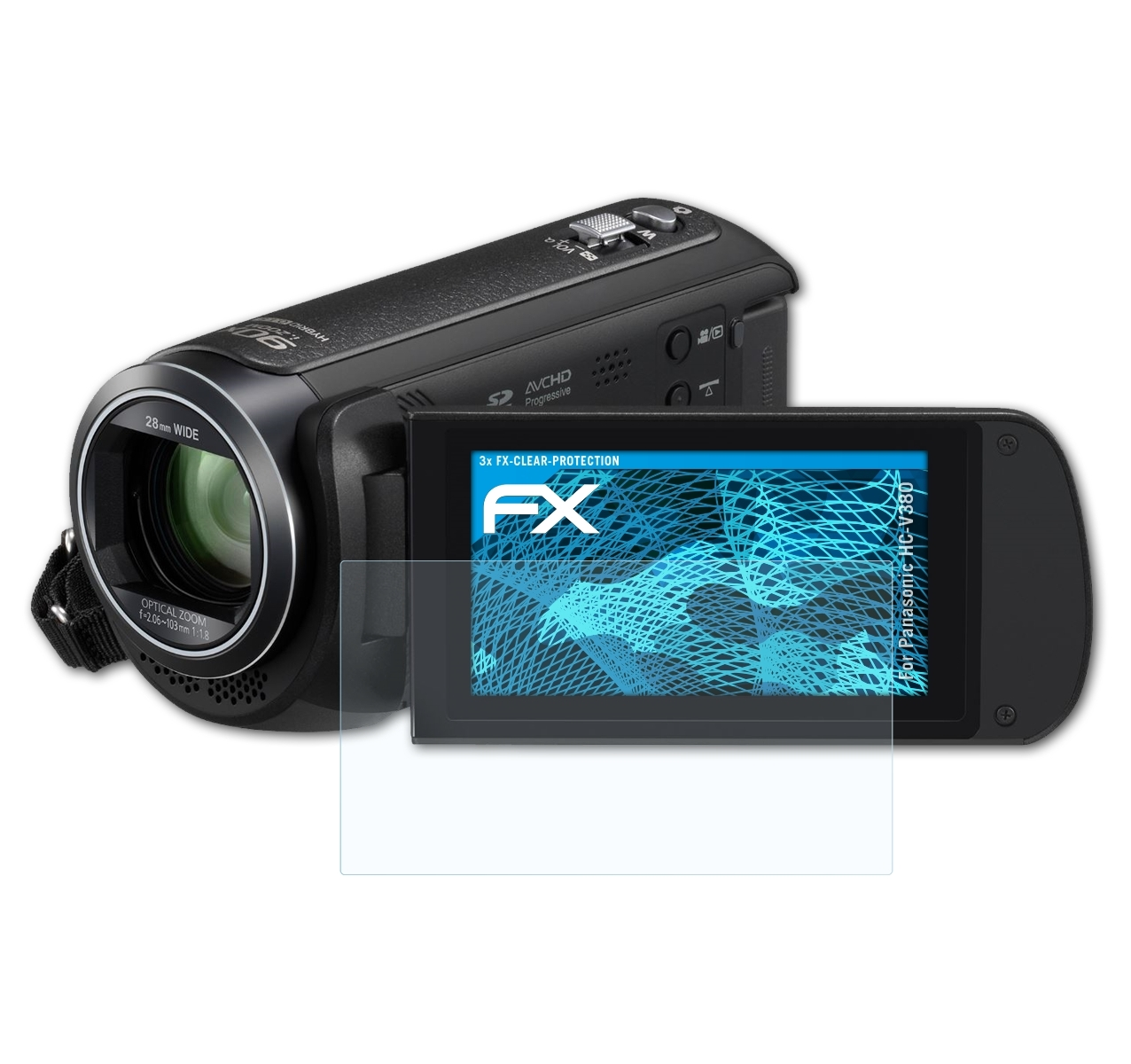 ATFOLIX 3x FX-Clear Displayschutz(für Panasonic HC-V380)