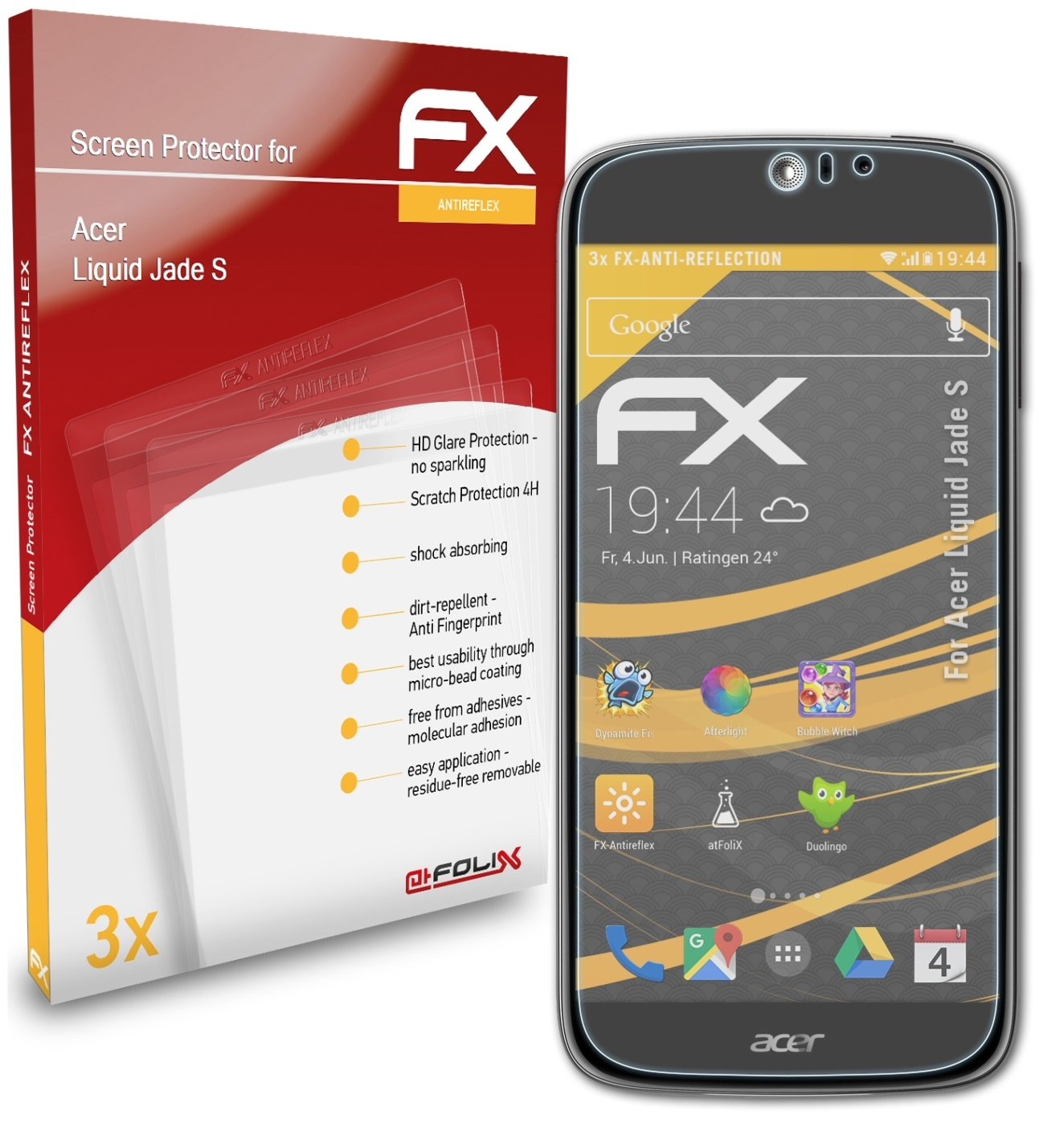 ATFOLIX Displayschutz(für Liquid S) Acer FX-Antireflex 3x Jade