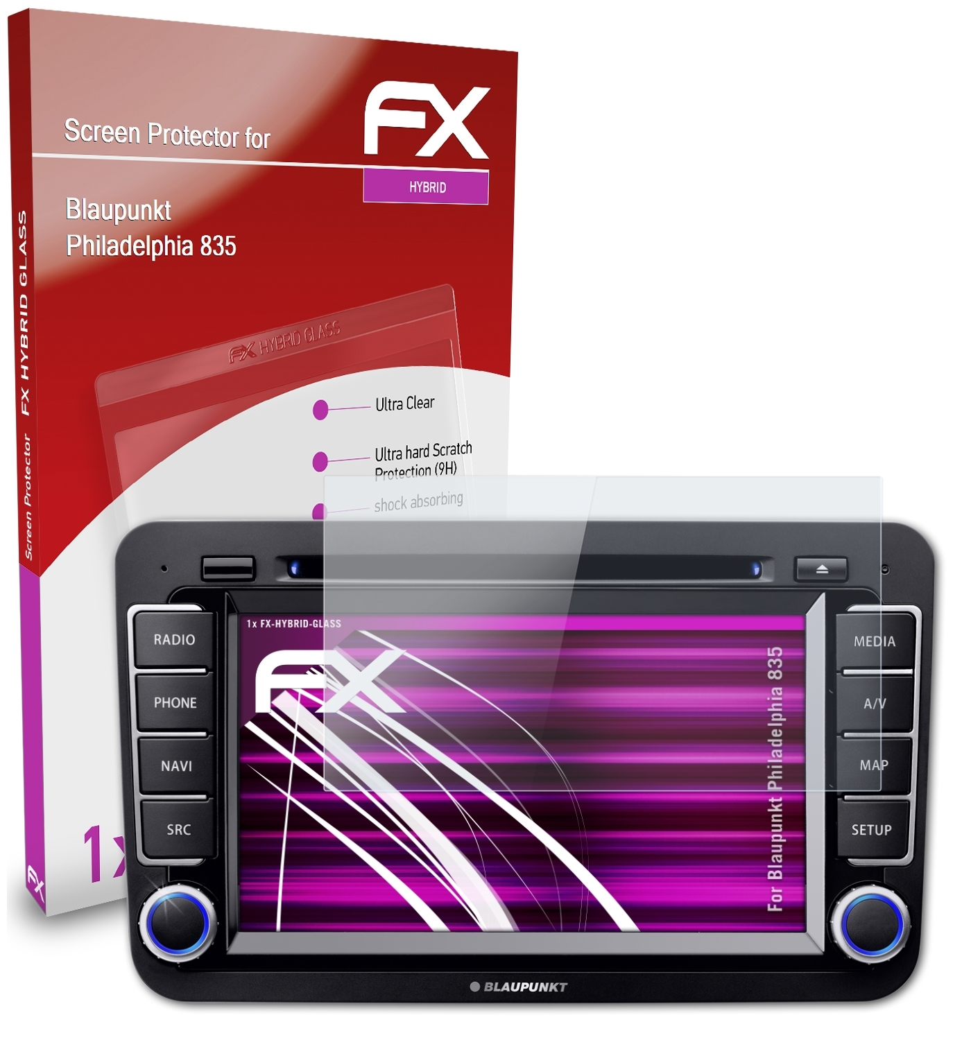 FX-Hybrid-Glass ATFOLIX Philadelphia Schutzglas(für 835) Blaupunkt