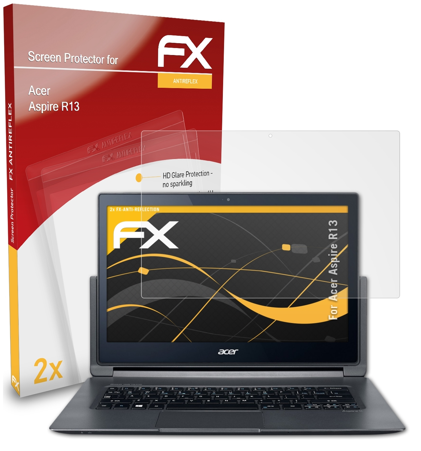 ATFOLIX 2x Aspire Acer FX-Antireflex Displayschutz(für R13)