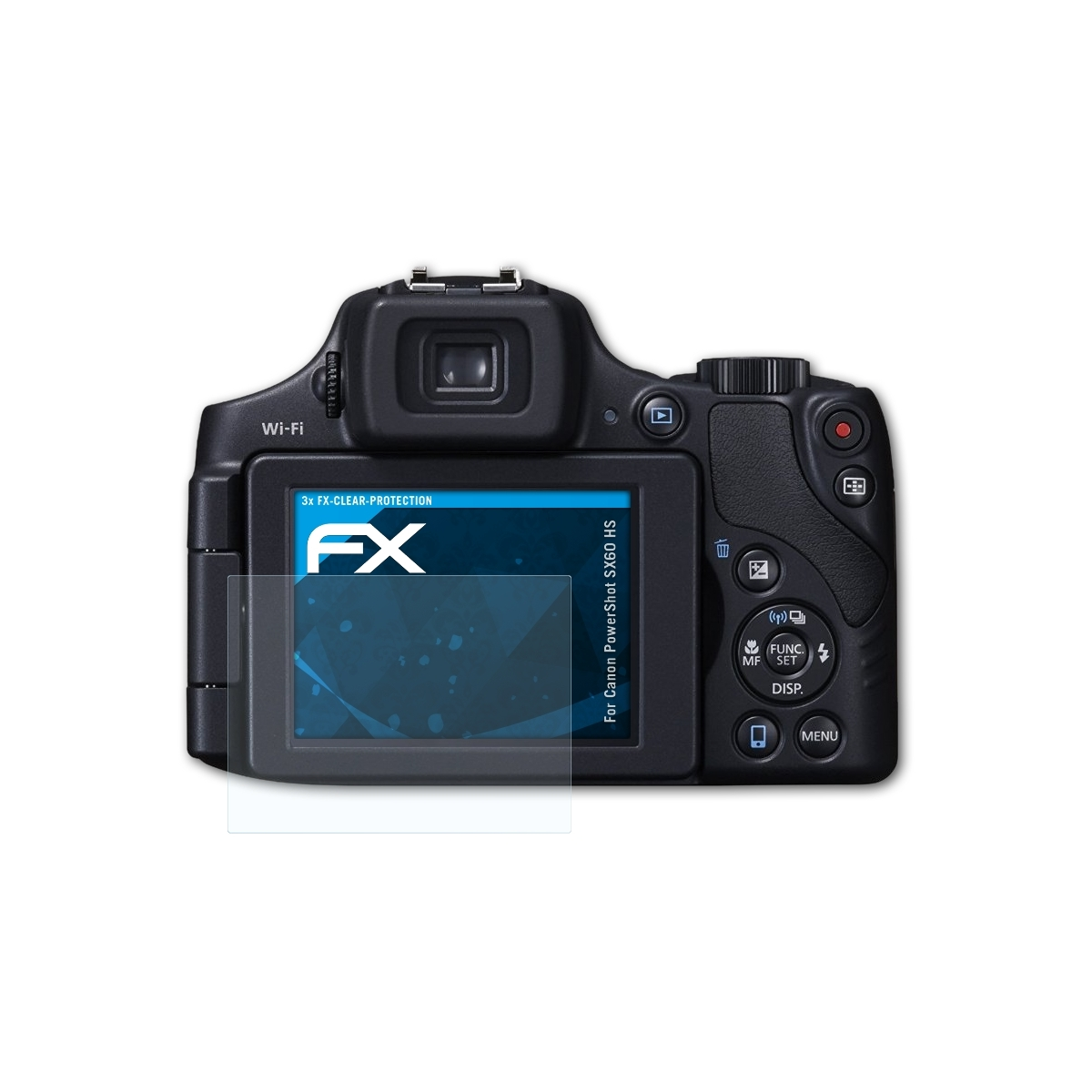 ATFOLIX 3x FX-Clear SX60 Displayschutz(für PowerShot Canon HS)
