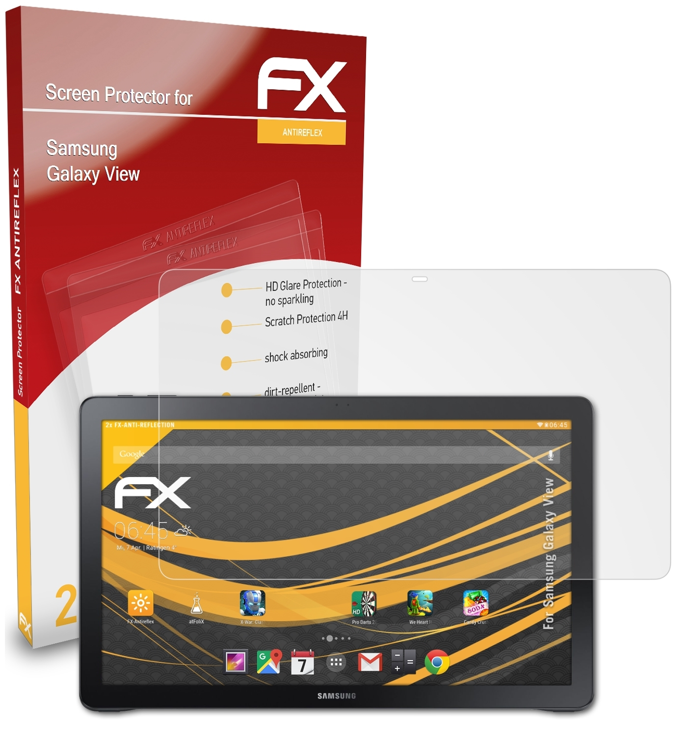 ATFOLIX FX-Antireflex Galaxy 2x Samsung View) Displayschutz(für