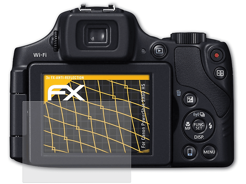 ATFOLIX 3x PowerShot FX-Antireflex SX60 Displayschutz(für HS) Canon