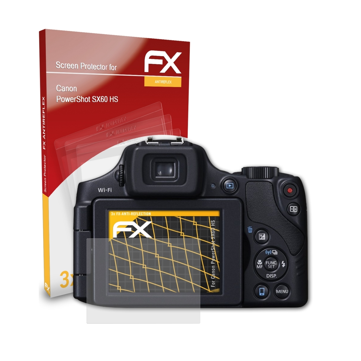 Displayschutz(für HS) 3x PowerShot ATFOLIX FX-Antireflex Canon SX60