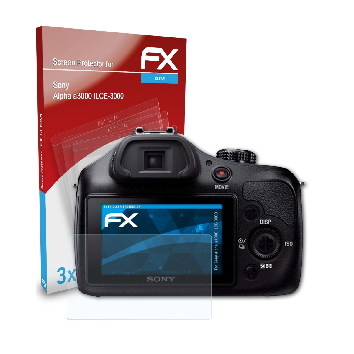 ATFOLIX 3x a3000 Sony Alpha FX-Clear Displayschutz(für (ILCE-3000))