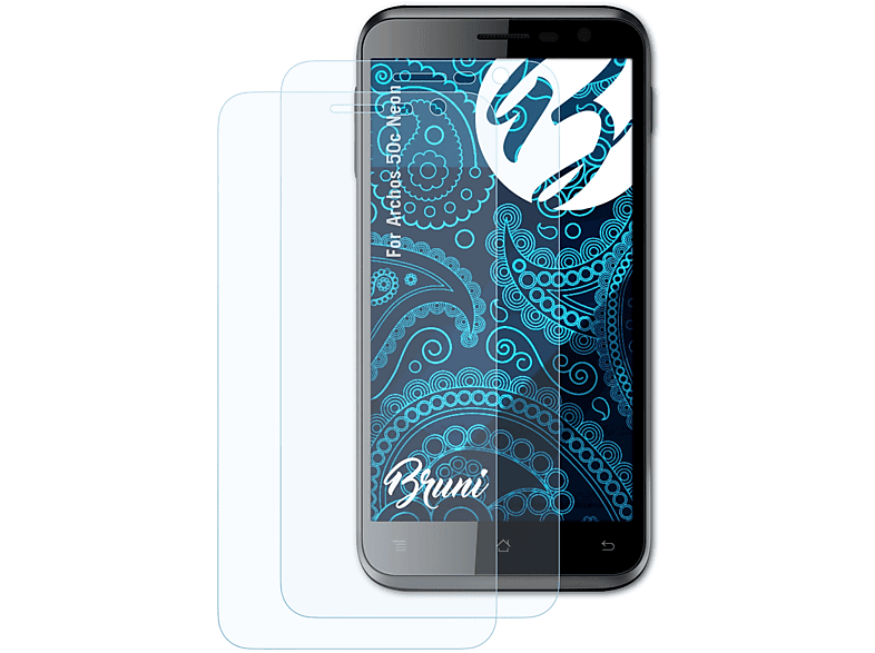 BRUNI 2x Basics-Clear Schutzfolie(für Archos 50c Neon)
