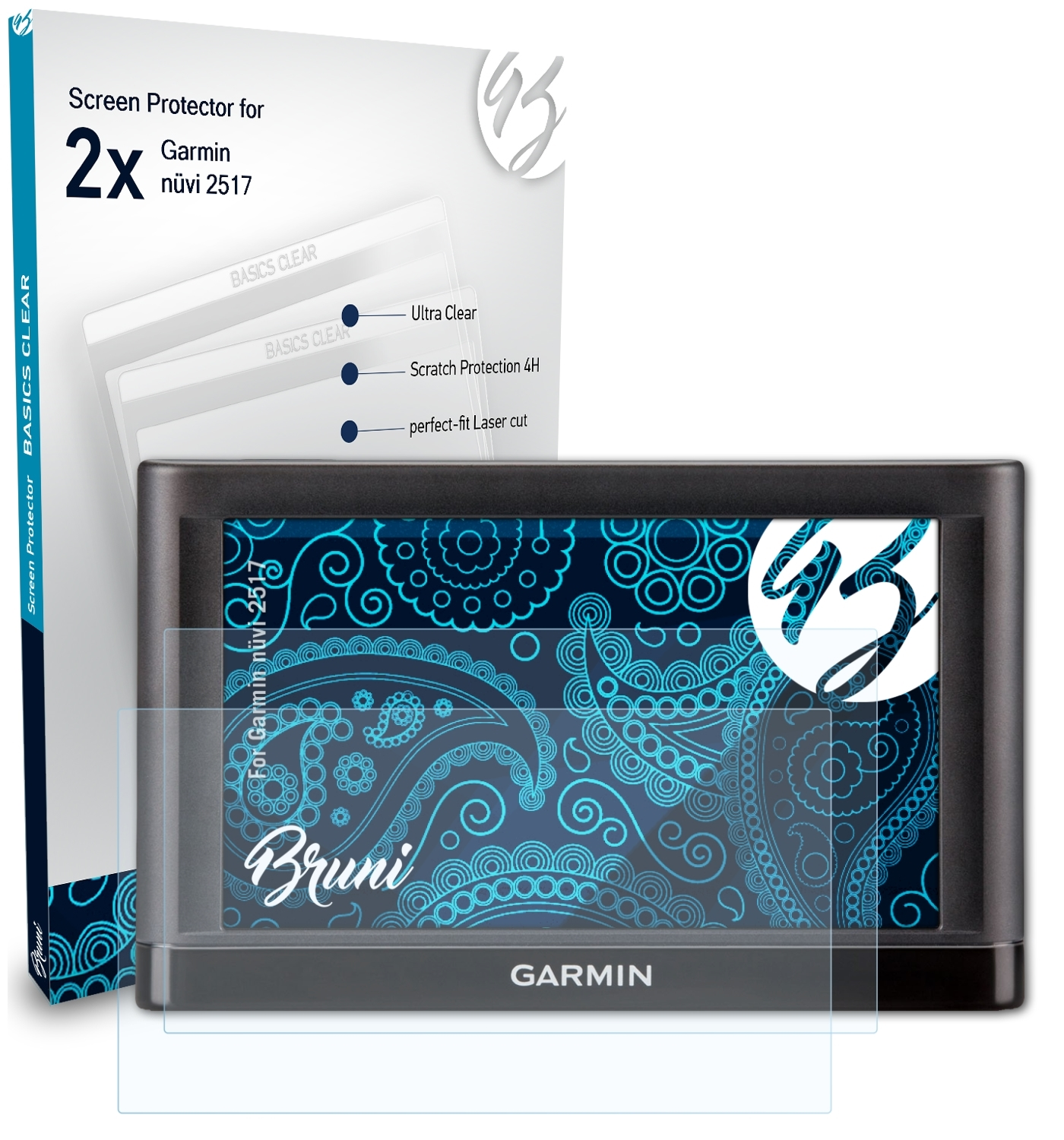 Basics-Clear BRUNI nüvi Garmin Schutzfolie(für 2x 2517)