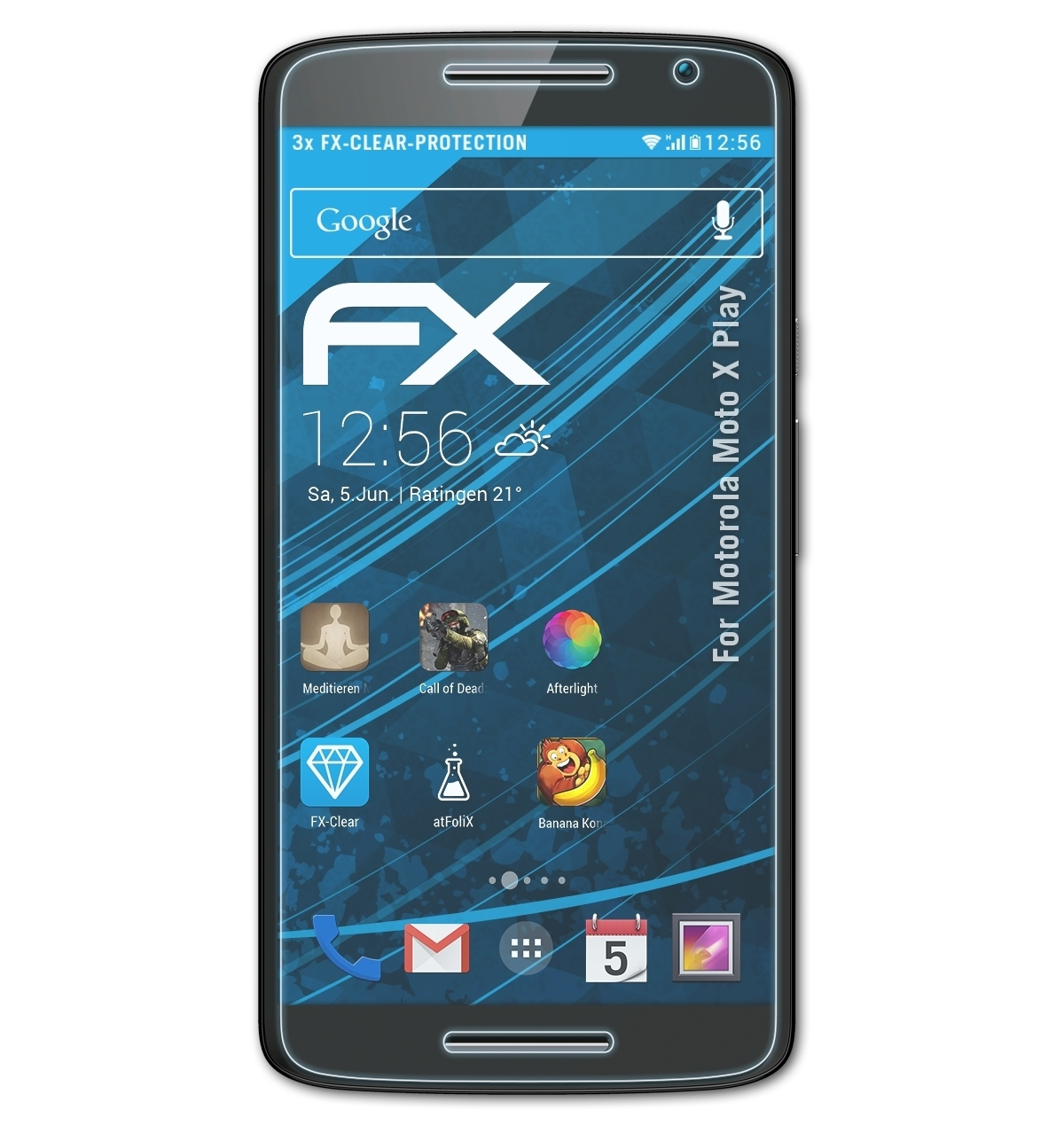 ATFOLIX 3x X Displayschutz(für Motorola FX-Clear Play) Moto