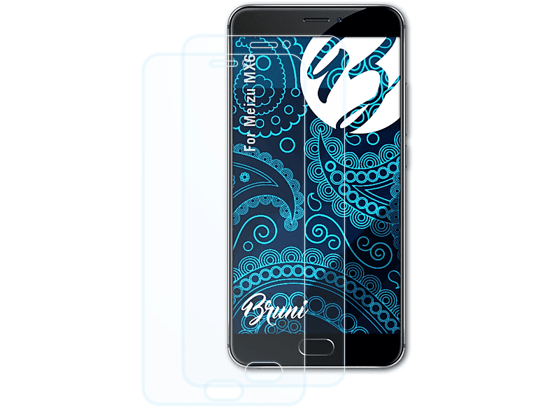 BRUNI 2x Basics-Clear Schutzfolie(für Meizu MX6)