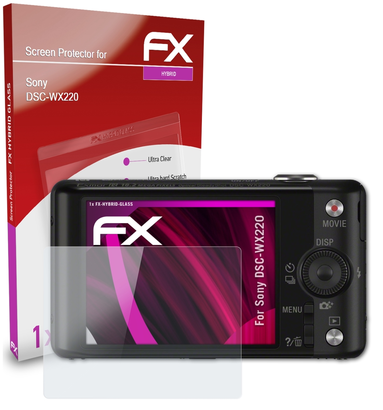 DSC-WX220) FX-Hybrid-Glass ATFOLIX Sony Schutzglas(für