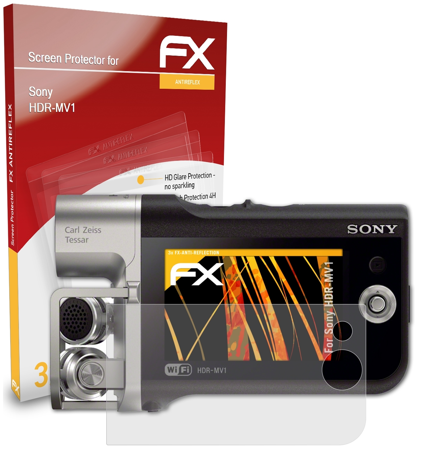 ATFOLIX 3x Displayschutz(für FX-Antireflex Sony HDR-MV1)