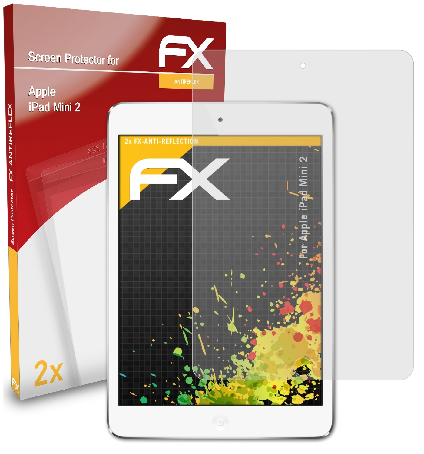 2x Apple ATFOLIX iPad FX-Antireflex Mini Displayschutz(für 2)