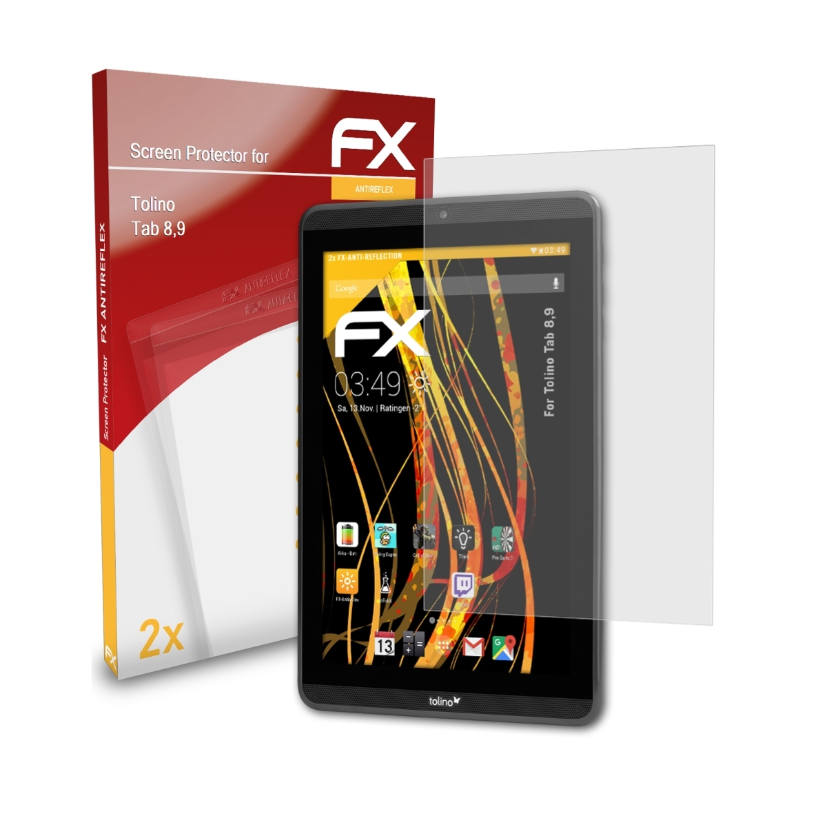 FX-Antireflex ATFOLIX Tolino 2x Displayschutz(für 8,9) Tab