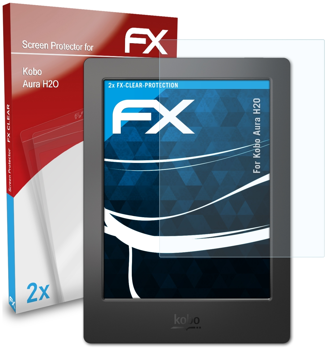 H2O) FX-Clear 2x ATFOLIX Kobo Aura Displayschutz(für