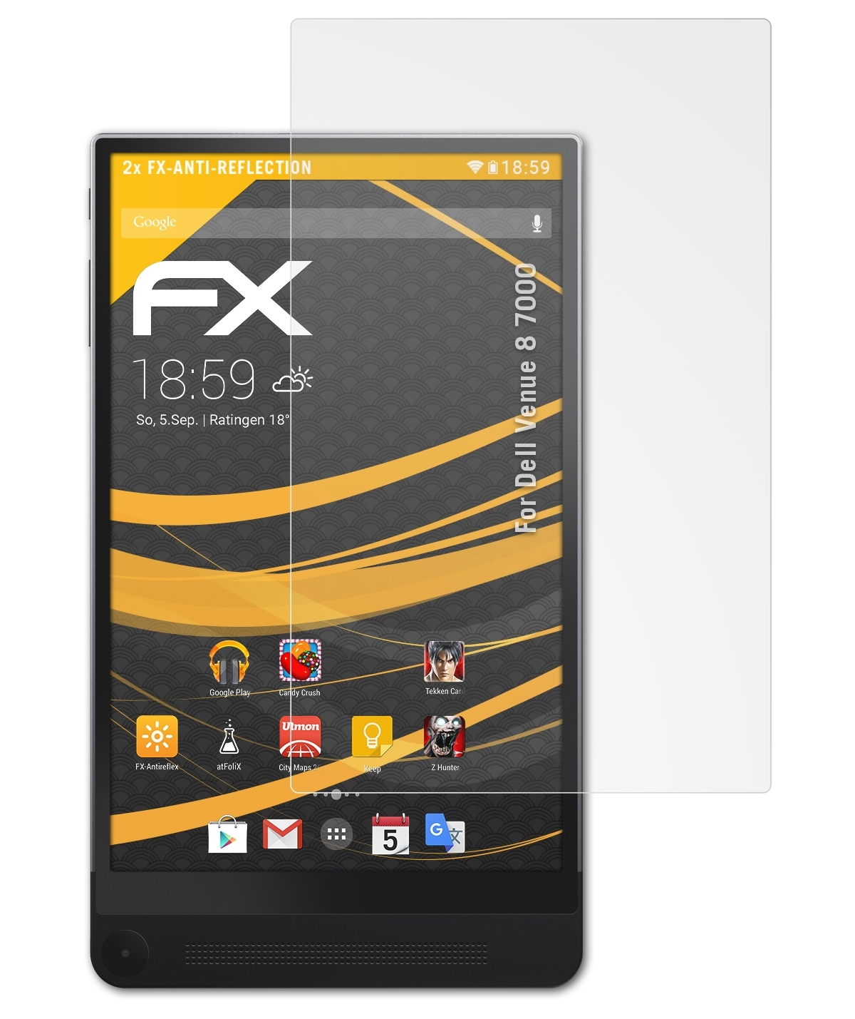 ATFOLIX 2x FX-Antireflex Dell 8 7000) Venue Displayschutz(für