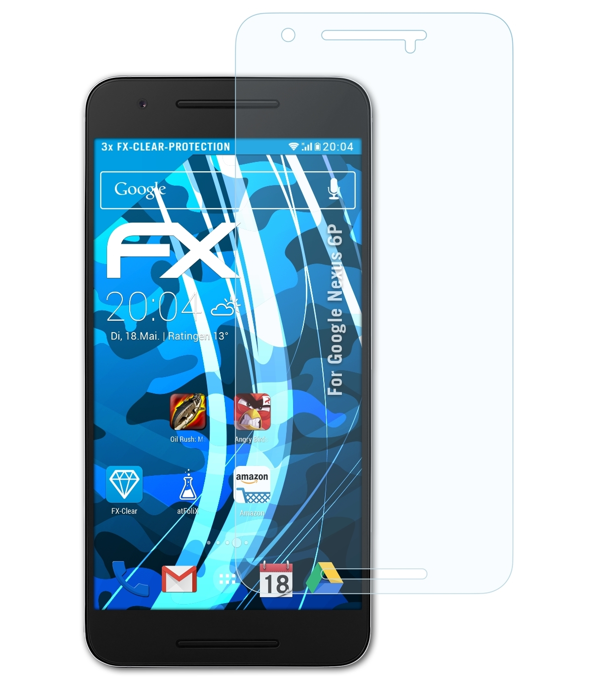 FX-Clear Google Nexus 3x Displayschutz(für 6P) ATFOLIX