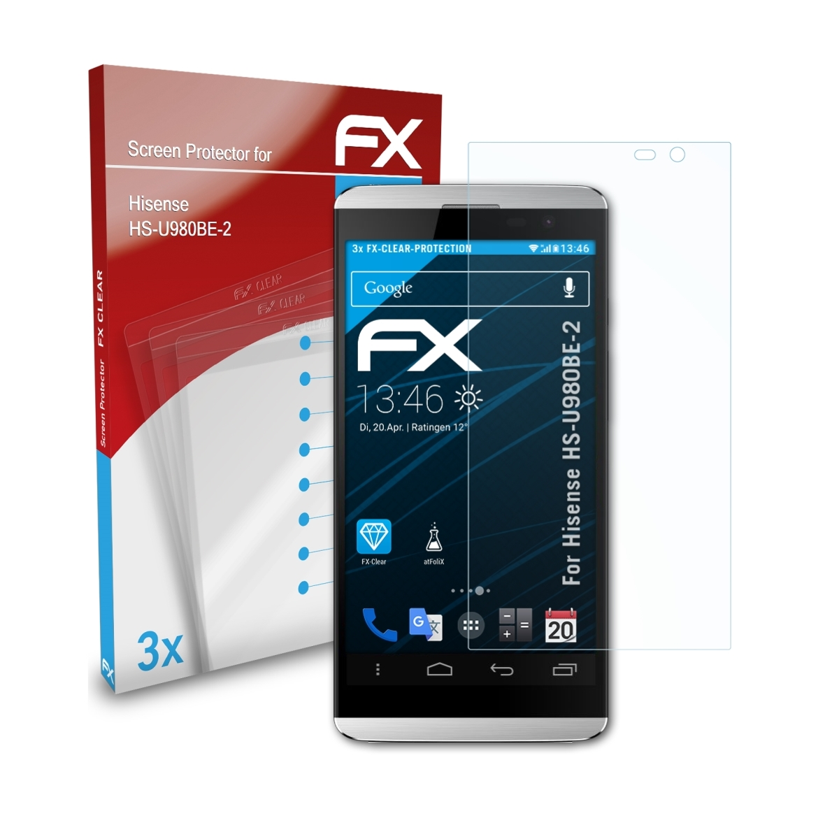 ATFOLIX 3x FX-Clear Hisense HS-U980BE-2) Displayschutz(für