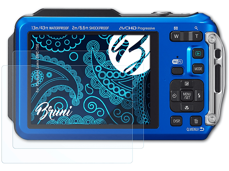 BRUNI 2x Basics-Clear Lumix Schutzfolie(für Panasonic DMC-TS6)