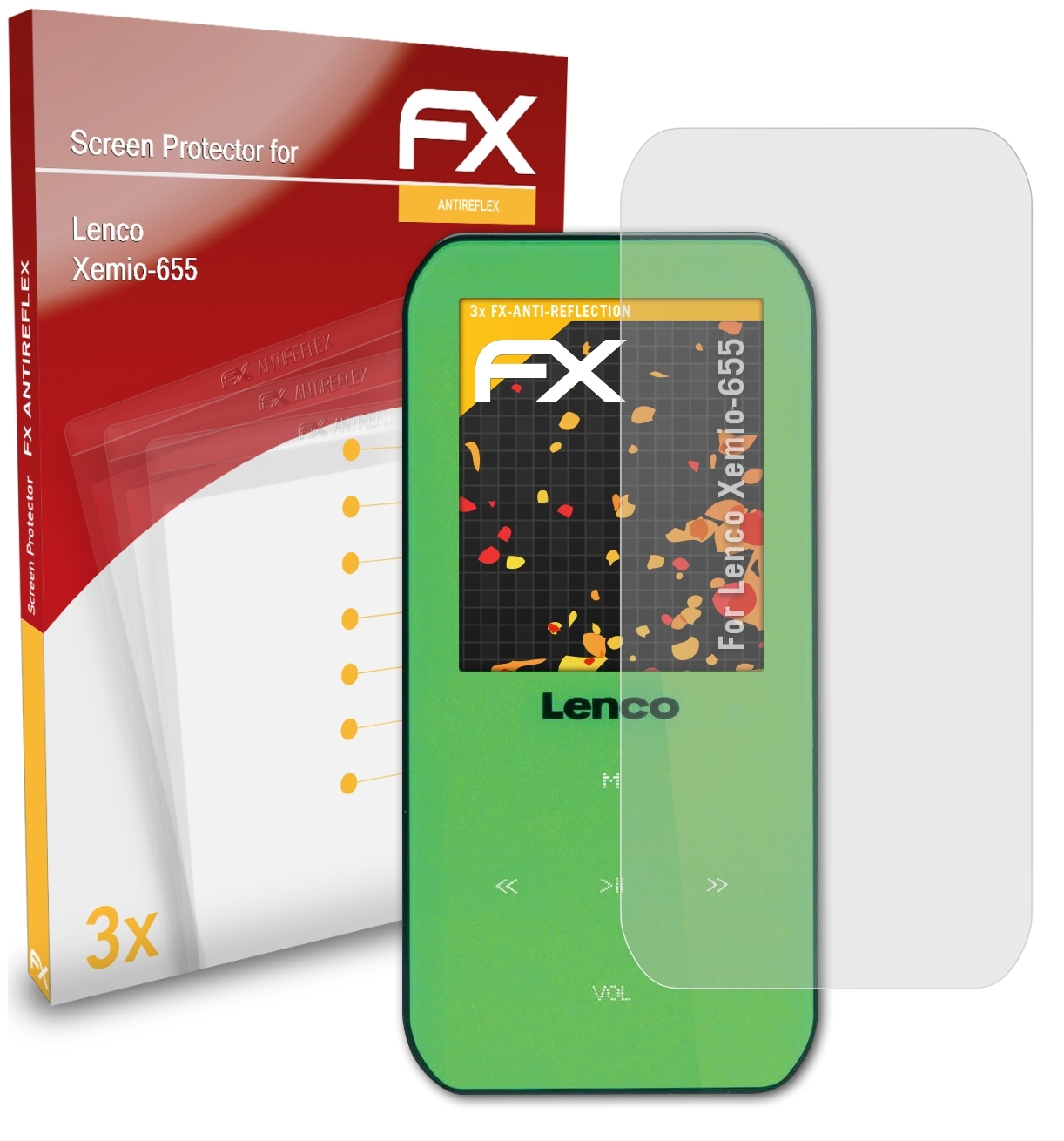 ATFOLIX 3x FX-Antireflex Displayschutz(für Xemio-655) Lenco