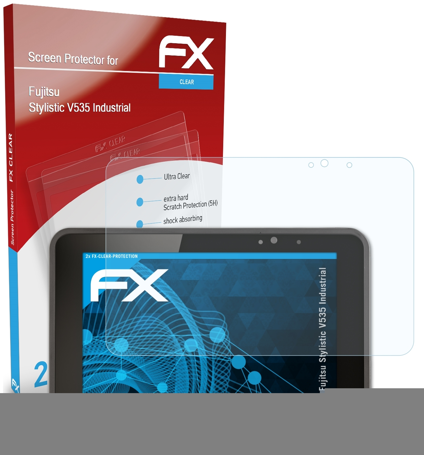 ATFOLIX 2x FX-Clear Fujitsu Displayschutz(für V535 Stylistic Industrial)