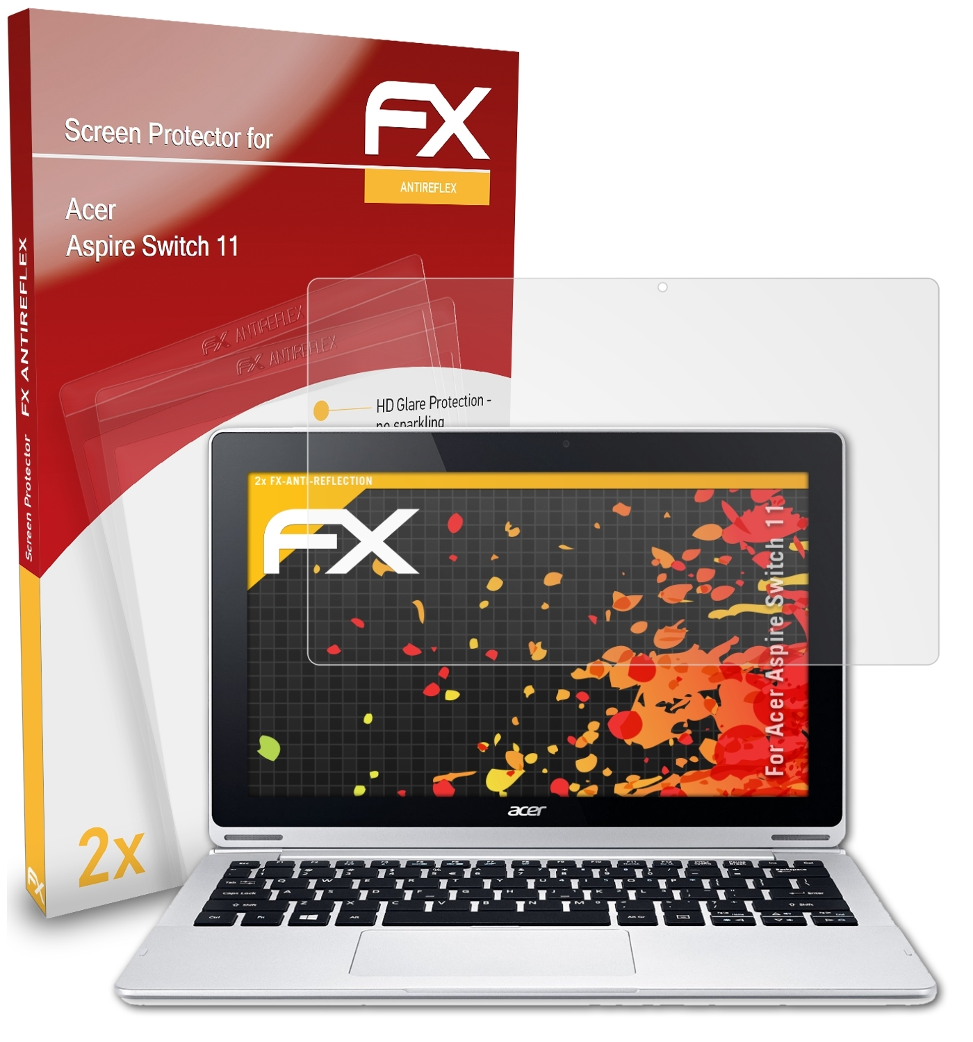 ATFOLIX 2x FX-Antireflex Displayschutz(für Acer 11) Switch Aspire