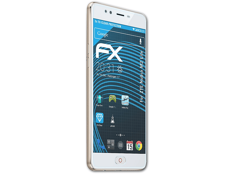 ATFOLIX 3x FX-Clear Displayschutz(für ZTE Nubia M2 Lite)