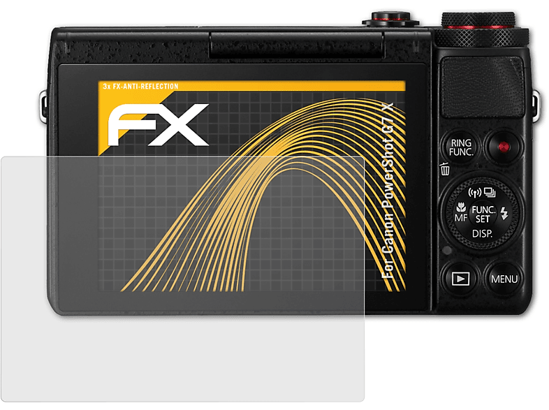 ATFOLIX 3x FX-Antireflex Displayschutz(für Canon PowerShot G7 X)