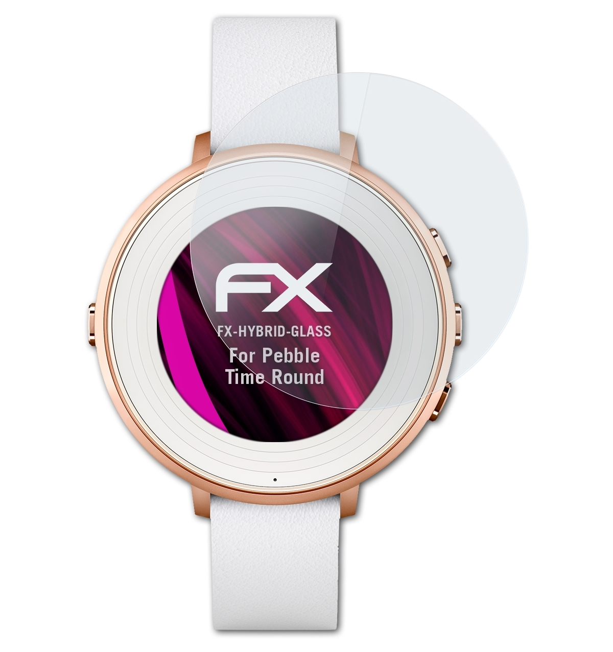 ATFOLIX FX-Hybrid-Glass Schutzglas(für Pebble Time Round)