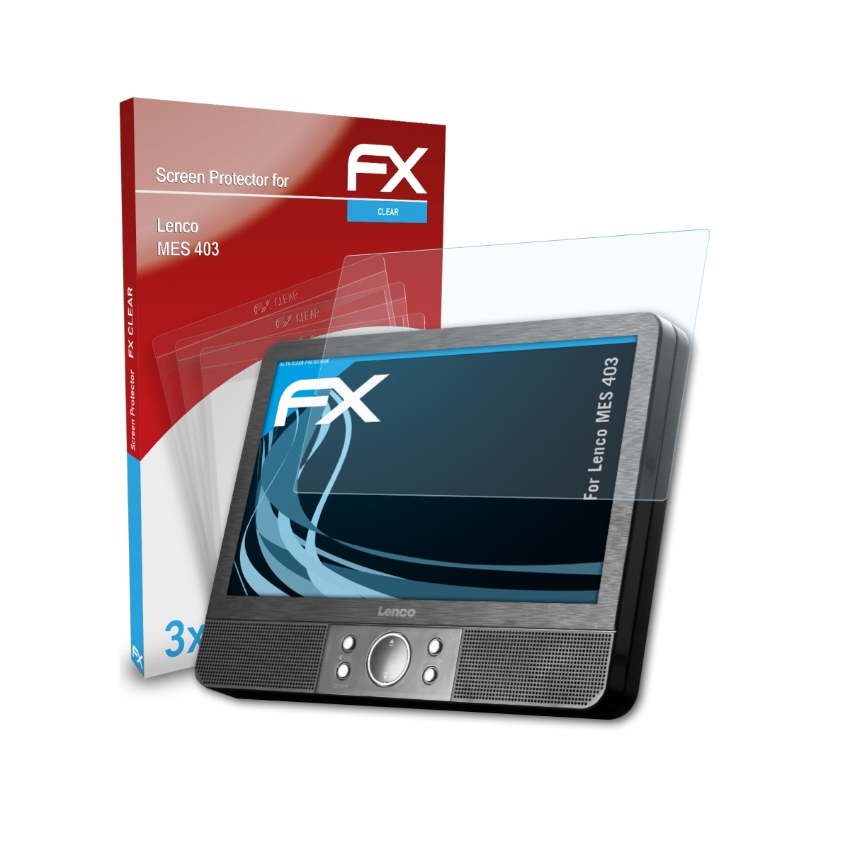 ATFOLIX 3x 403) Lenco MES FX-Clear Displayschutz(für