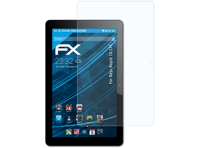 ATFOLIX 2x FX-Clear Displayschutz(für Rapid LTE) 10 Odys