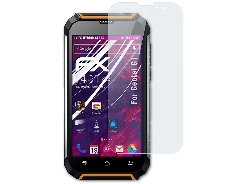 ATFOLIX FX-Hybrid-Glass Schutzglas(für Geotel G1)