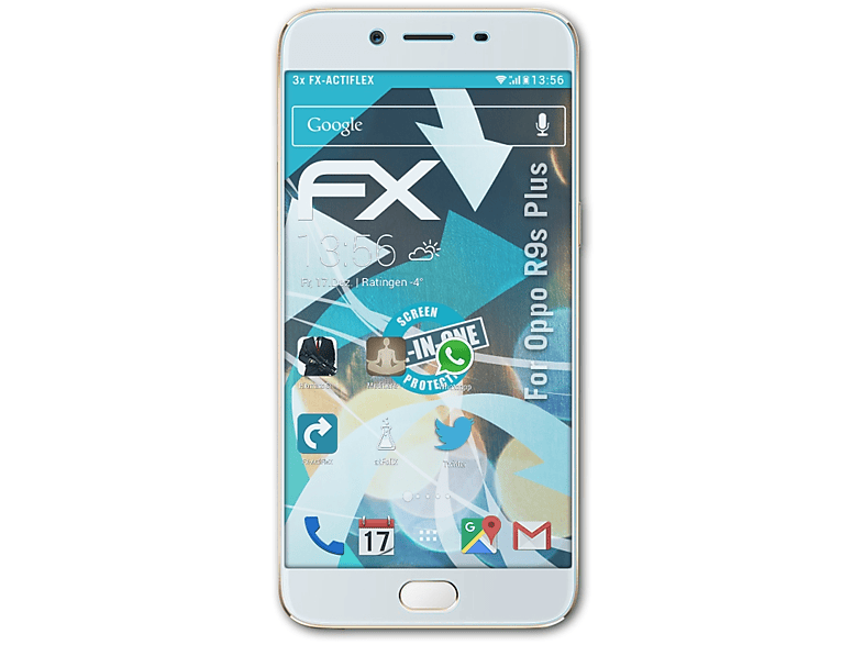 ATFOLIX 3x FX-ActiFleX Displayschutz(für Oppo R9s Plus)