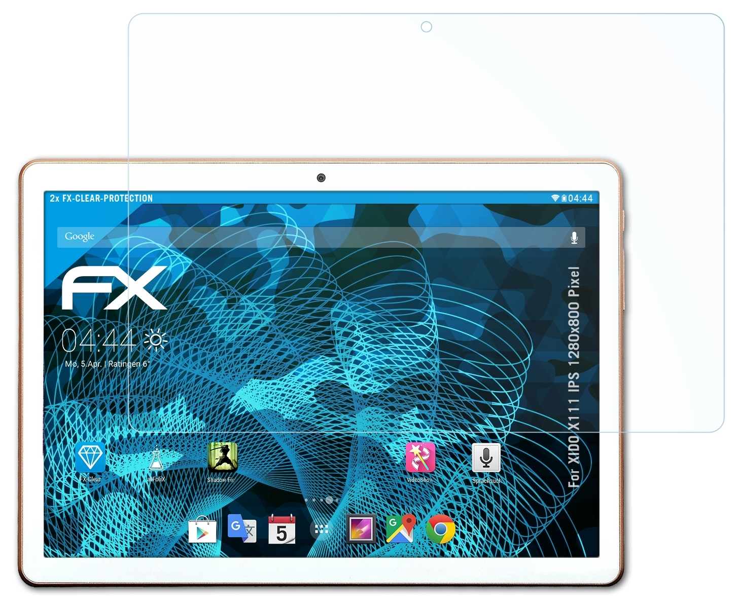 ATFOLIX 2x FX-Clear Displayschutz(für Pixel)) X111 XIDO (1280x800 IPS