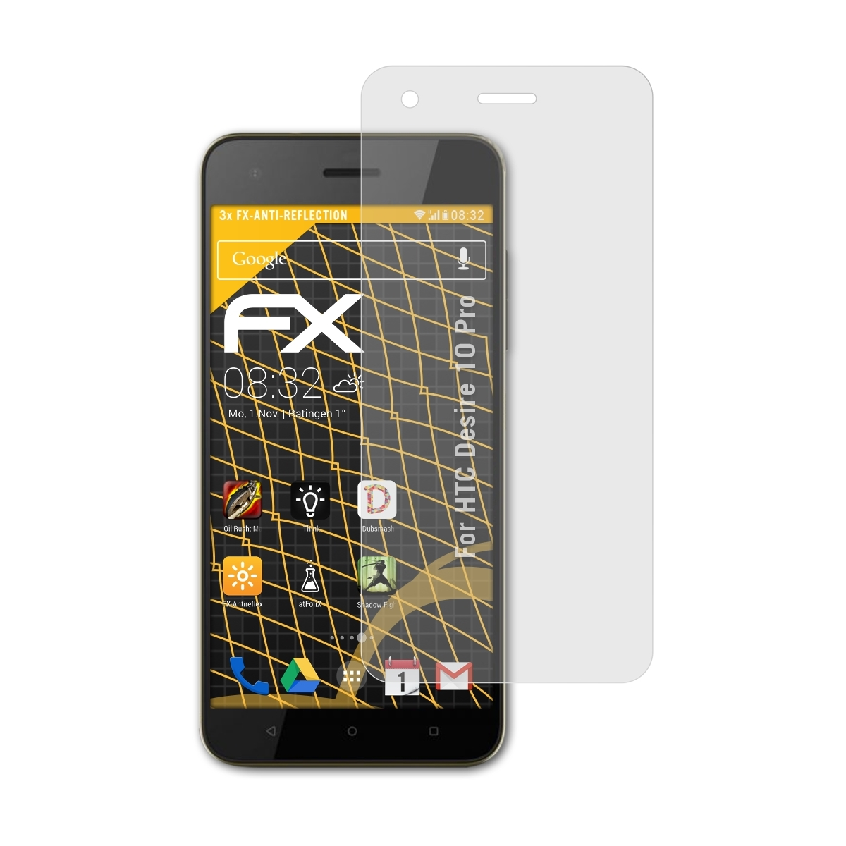 3x HTC FX-Antireflex ATFOLIX 10 Displayschutz(für Pro) Desire