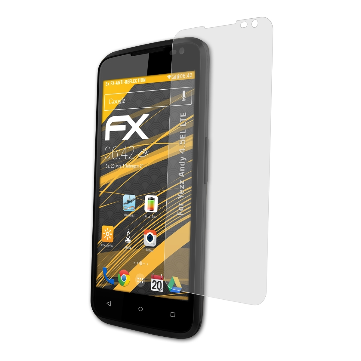 LTE) FX-Antireflex 3x Displayschutz(für 4.5EL Andy ATFOLIX Yezz