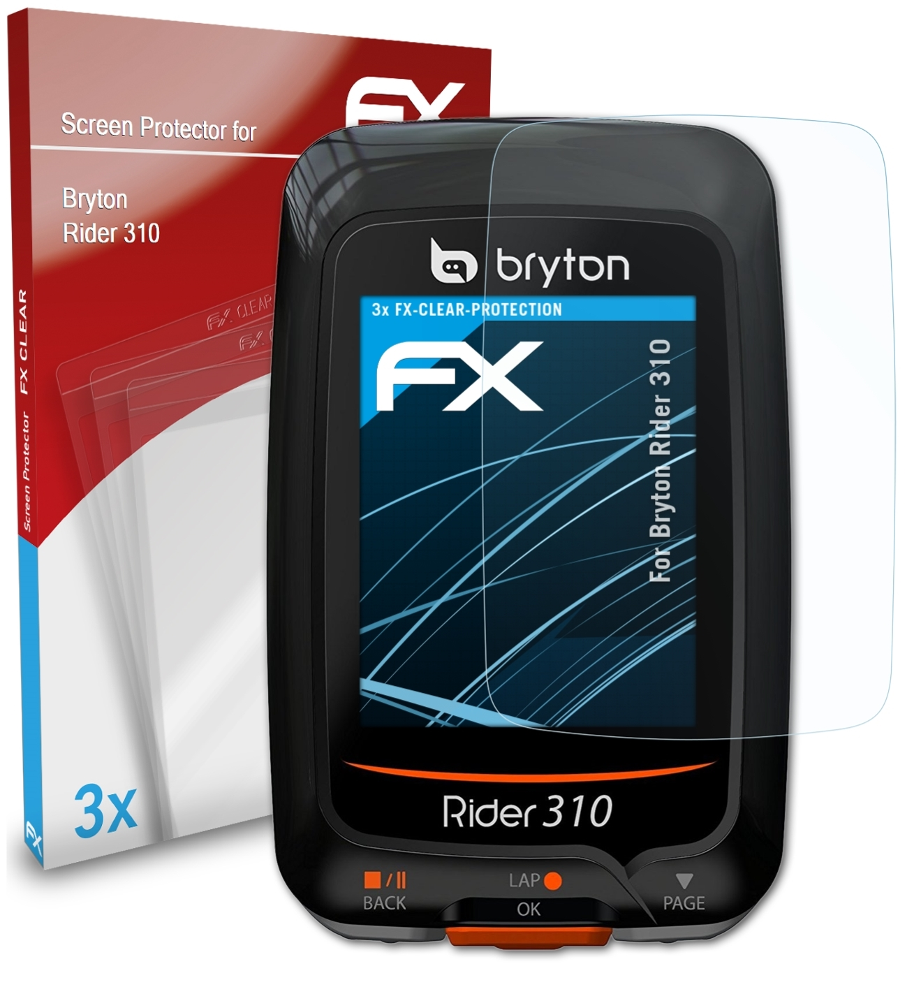 ATFOLIX Bryton 310) FX-Clear Rider 3x Displayschutz(für