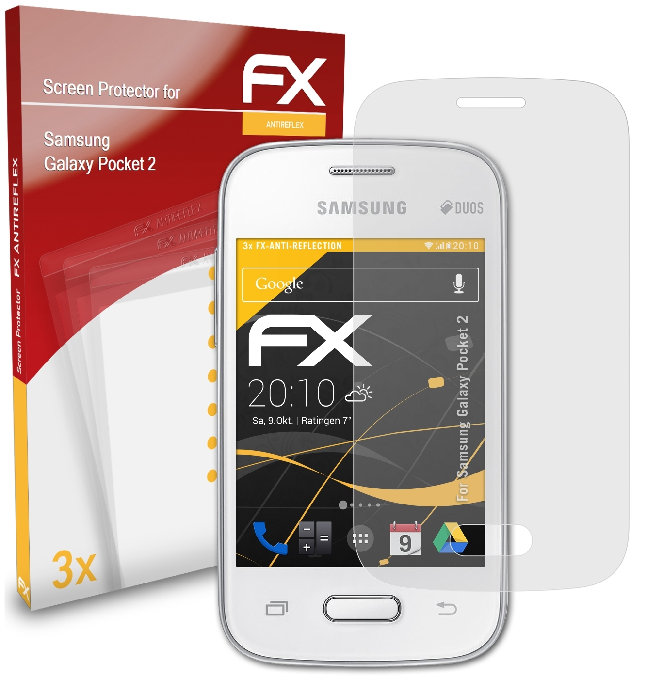 ATFOLIX 3x Displayschutz(für 2) Galaxy Pocket FX-Antireflex Samsung