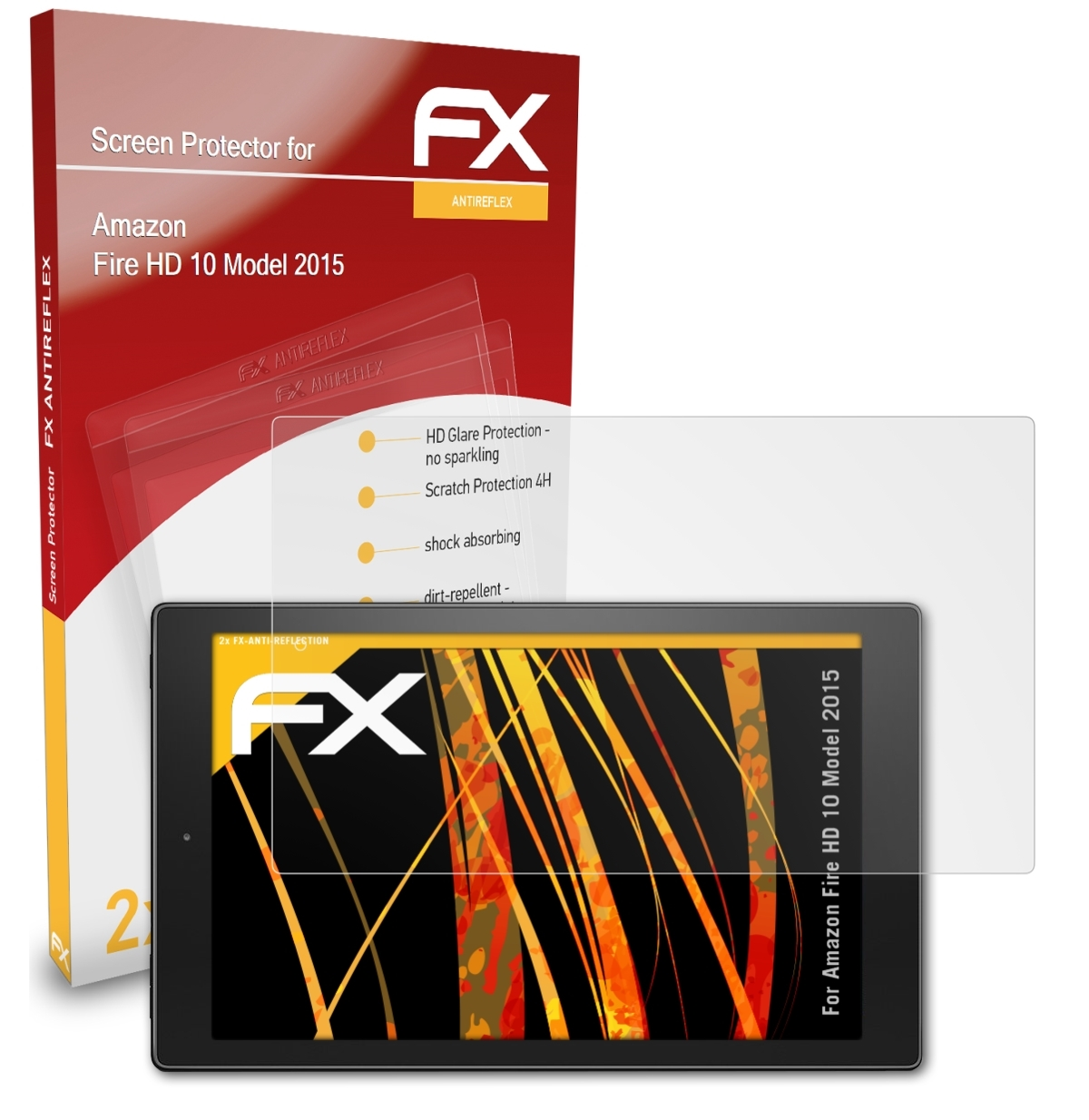 ATFOLIX 2x 2015)) FX-Antireflex Amazon (Model Fire 10 HD Displayschutz(für