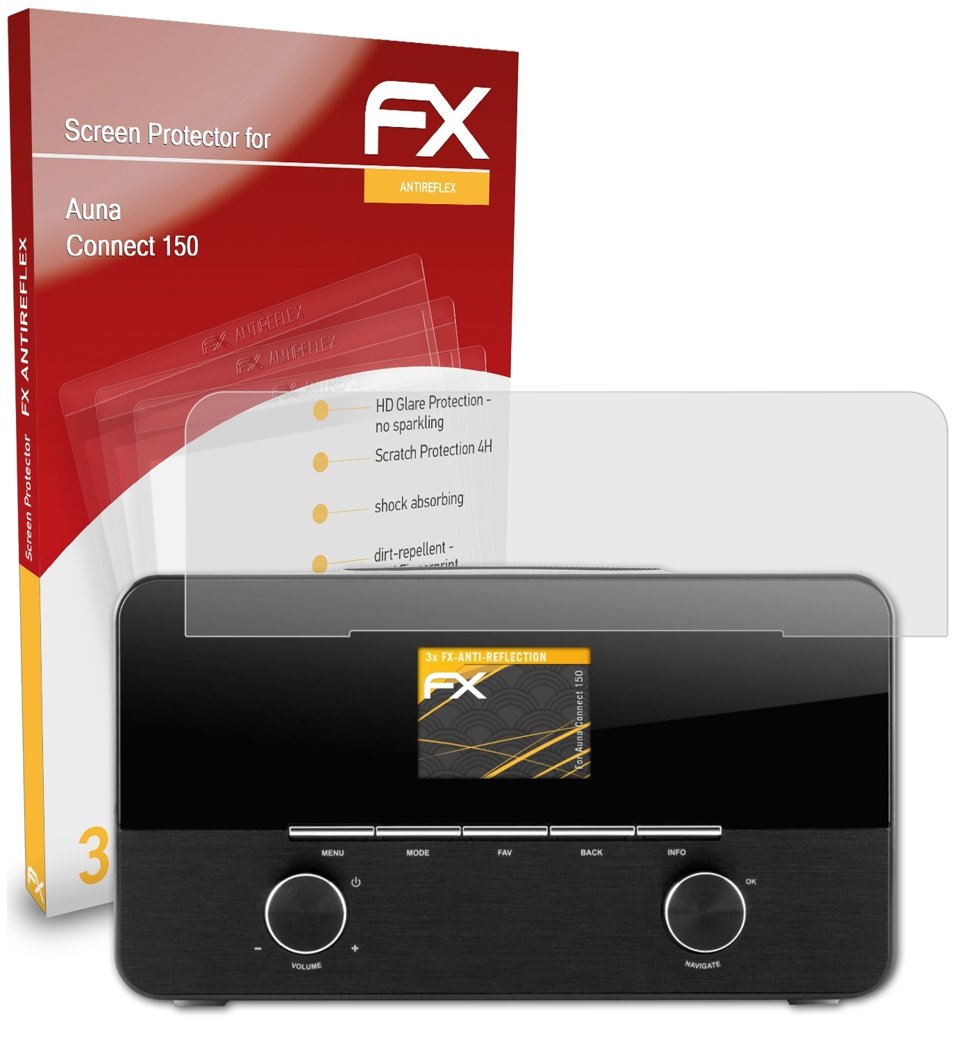 150) FX-Antireflex Auna 3x Displayschutz(für ATFOLIX Connect