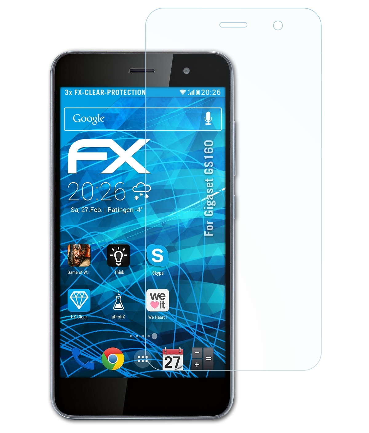 ATFOLIX 3x FX-Clear Displayschutz(für GS160) Gigaset