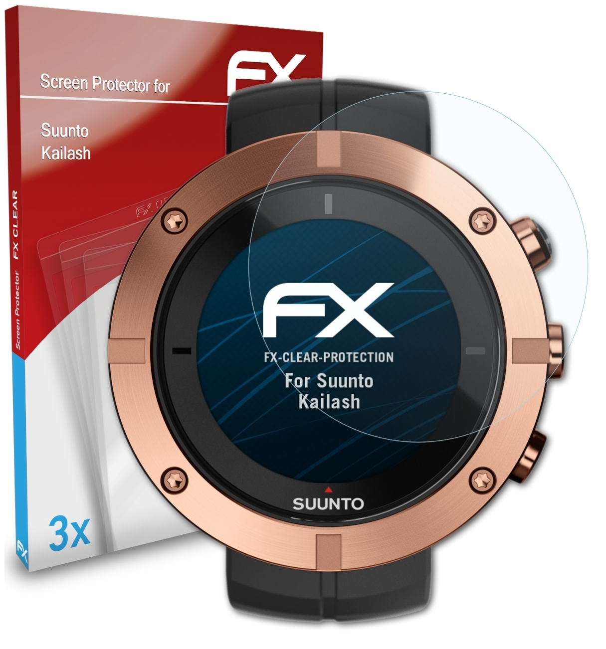 ATFOLIX 3x FX-Clear Displayschutz(für Kailash) Suunto