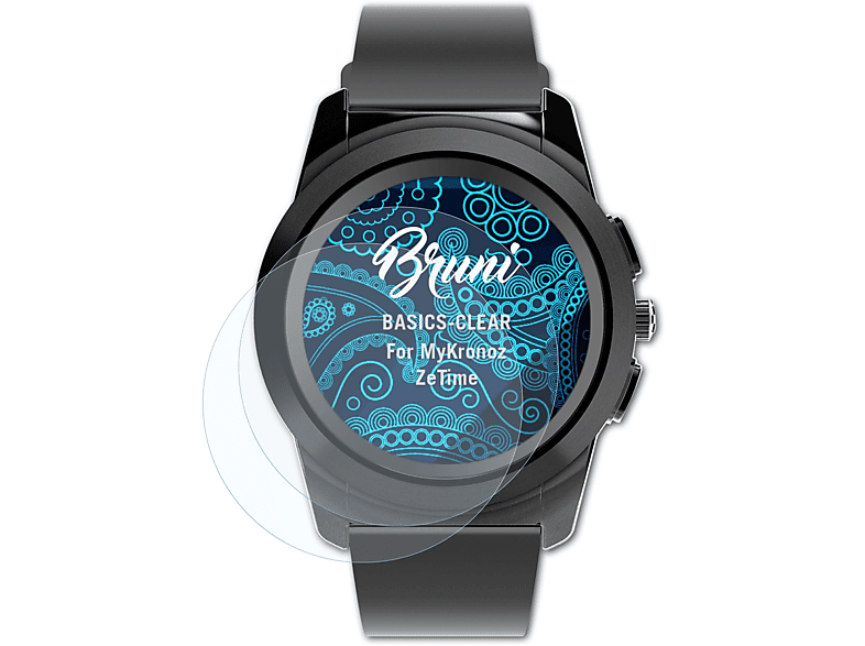 BRUNI 2x Basics-Clear Schutzfolie(für MyKronoz ZeTime) | Smartwatch Schutzfolien & Gläser