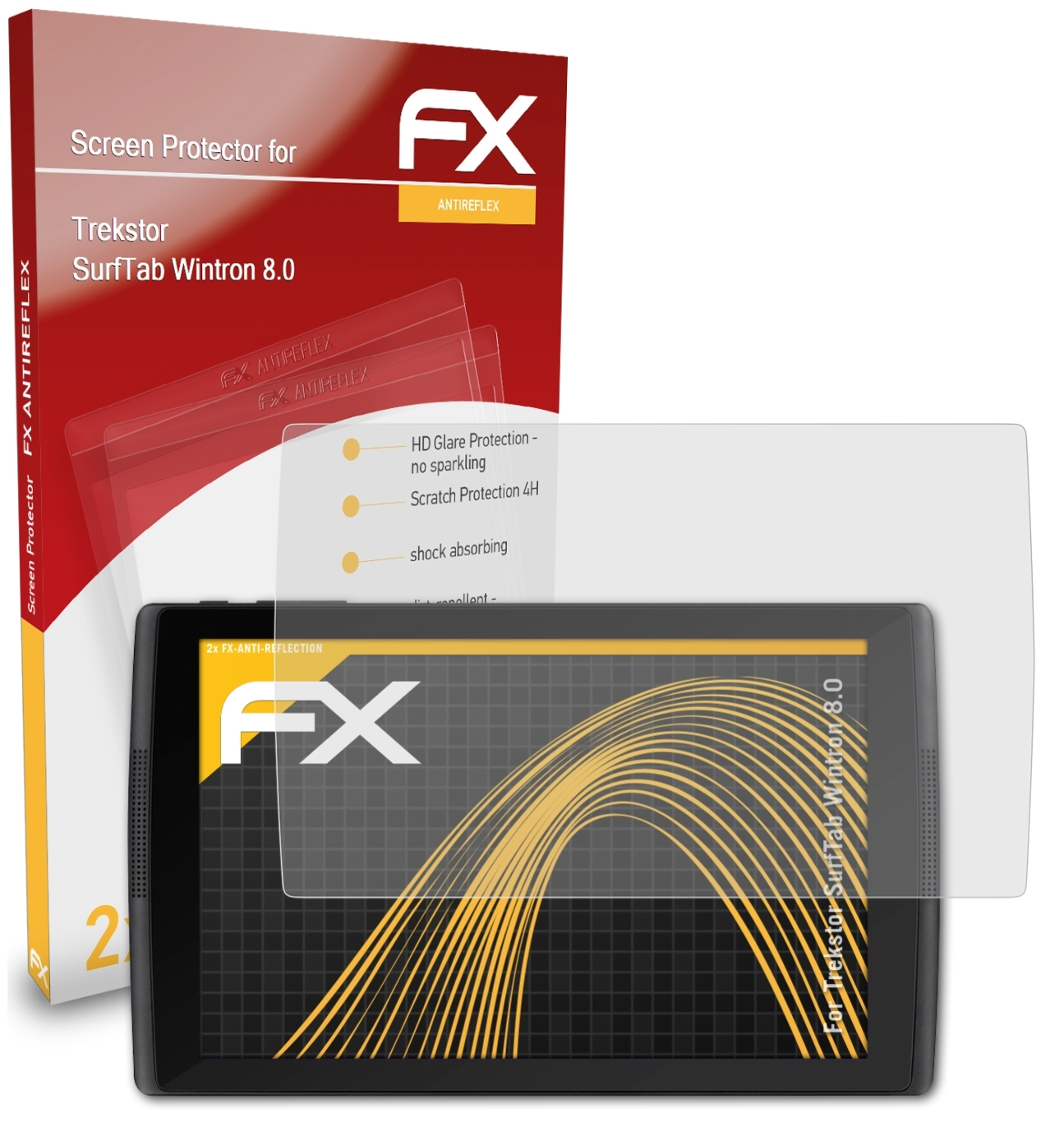 ATFOLIX 2x FX-Antireflex Displayschutz(für Wintron Trekstor 8.0) SurfTab