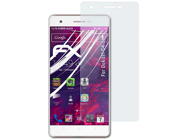 ATFOLIX FX-Hybrid-Glass Schutzglas(für Oukitel C4)