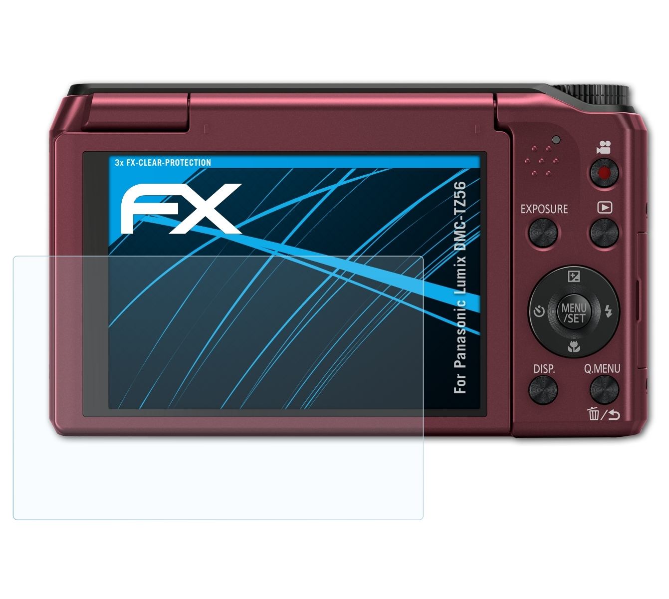 3x Displayschutz(für DMC-TZ56) FX-Clear ATFOLIX Lumix Panasonic