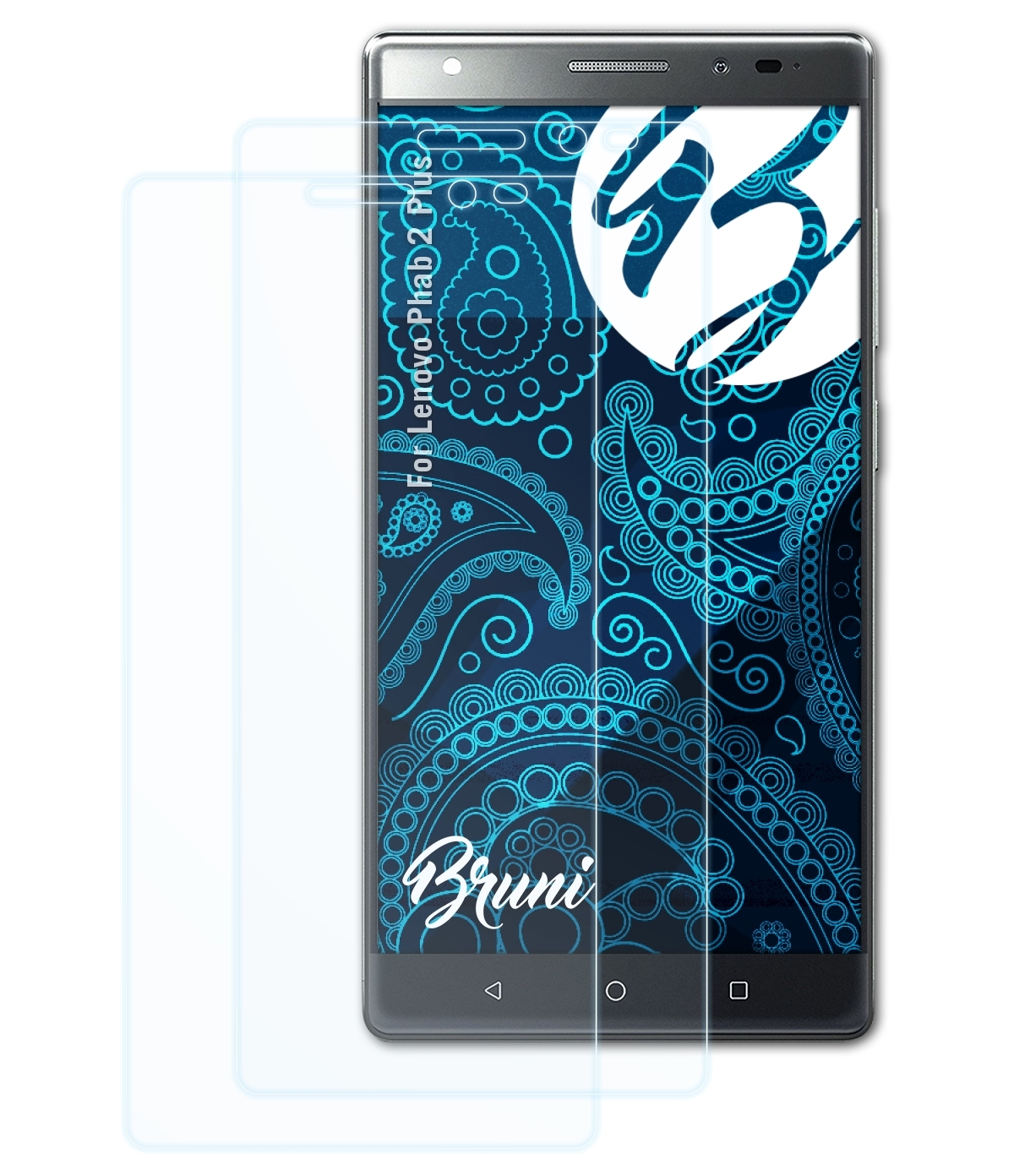 BRUNI 2x Basics-Clear Schutzfolie(für Lenovo Phab 2 Plus)