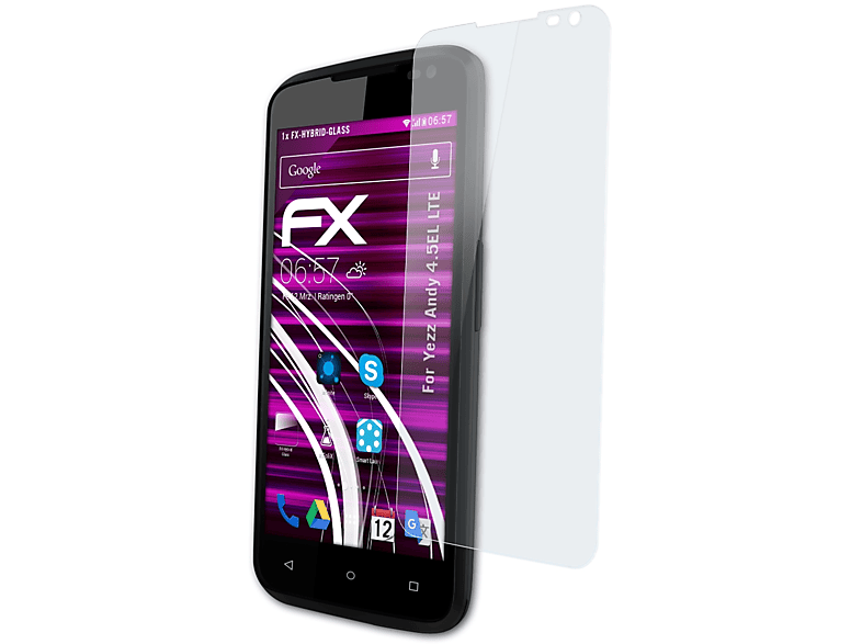 ATFOLIX FX-Hybrid-Glass Schutzglas(für Yezz Andy 4.5EL LTE)