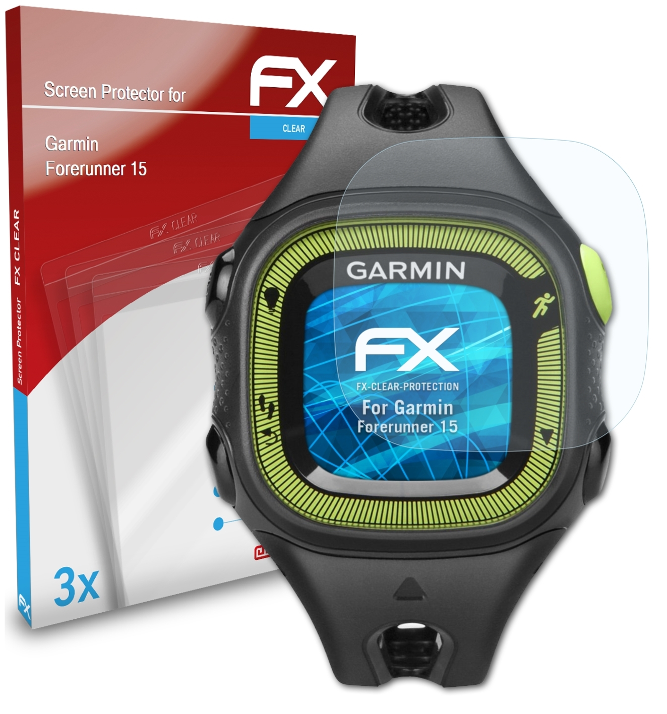 ATFOLIX 3x FX-Clear 15) Garmin Displayschutz(für Forerunner